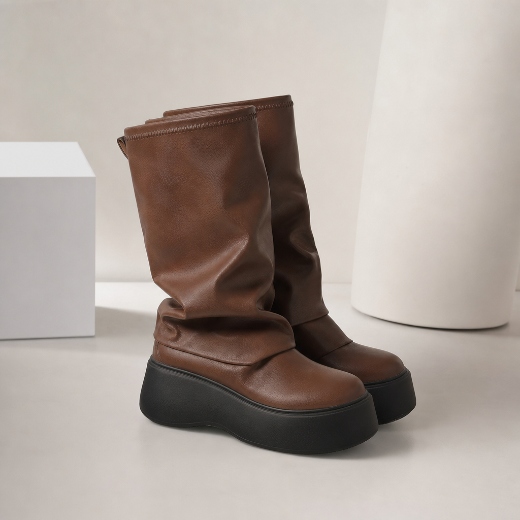 Women Platform Boots Wide Leg