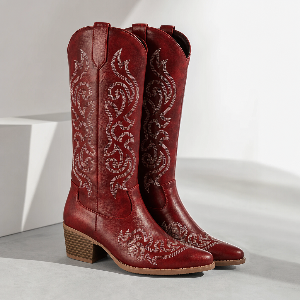 Women Cowboy Boots Embroidered Western