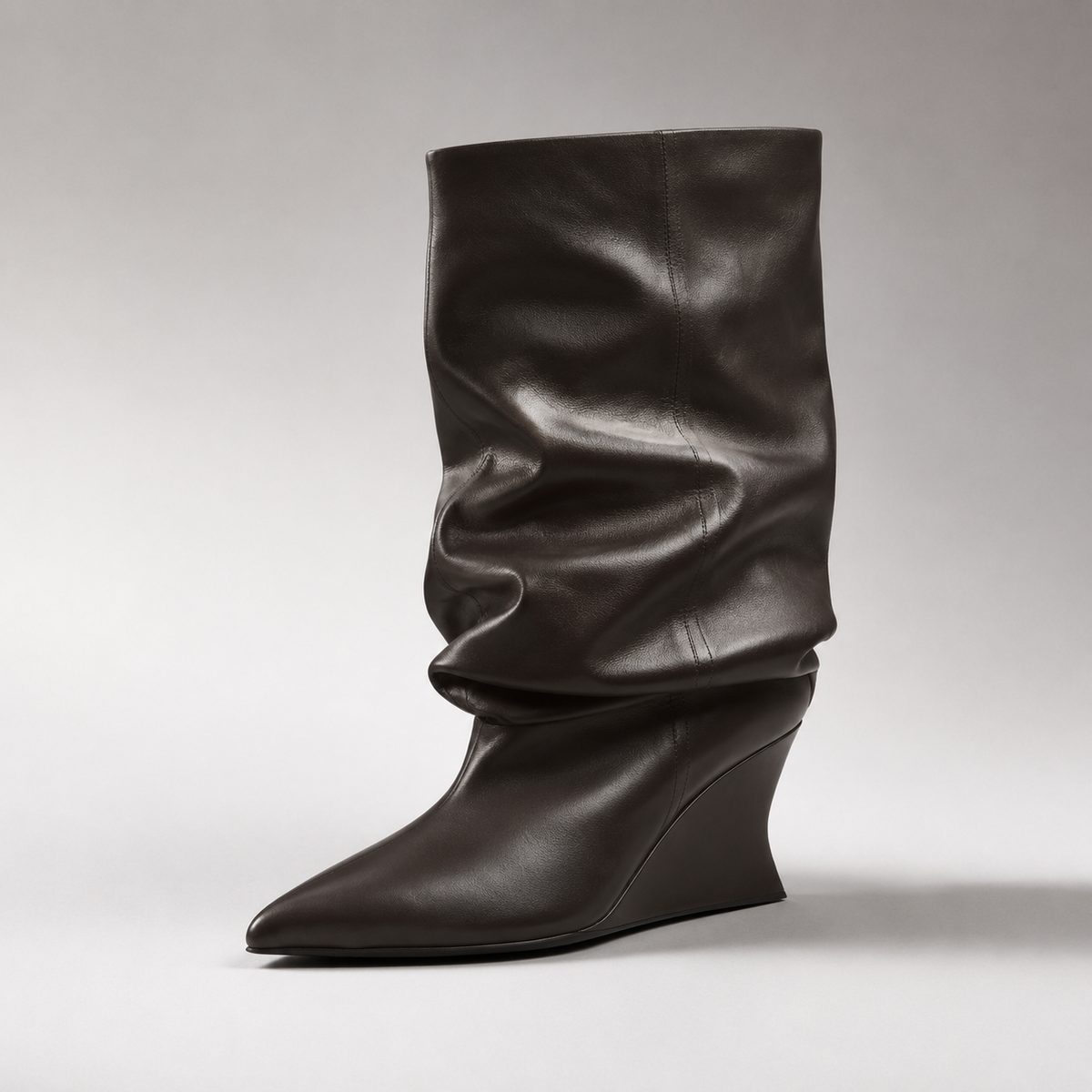 women flat dress boots wedge heels