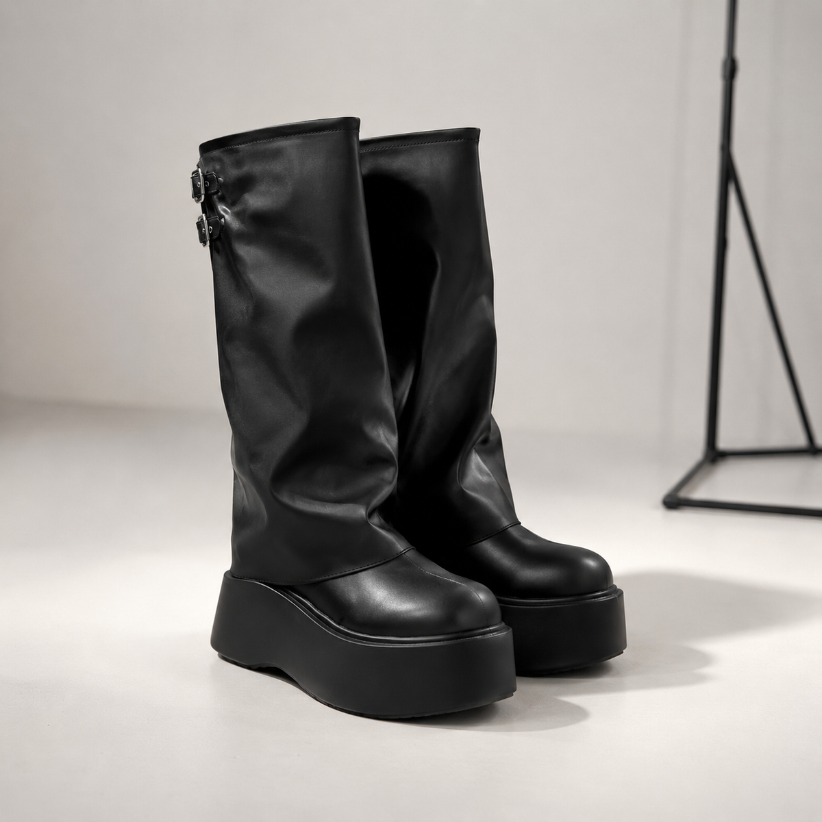 Women Platform Boots Wide Leg